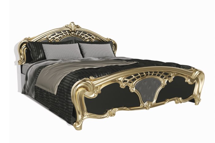 Кровать Миромарк ЕВА Черный глянец + Золото