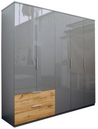 Шкаф 5Д Миромарк ЛИНЦ Серый глянец + Дуб